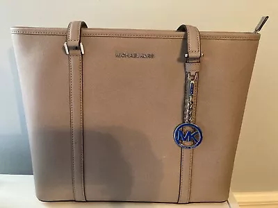 Michael Kors Sady Top Zip Large Functional Leather Tote Bag -  Gray • $69