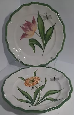 VIETRI ~ ITALY~Salad Plate Lot Of 2 ~FLOWER~ 8  Vintage ~Handpainted • $17.99