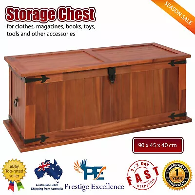 Storage Chest Handmade Multi Functional Furniture Coffee Table Wooden Trunk Box • $206.36