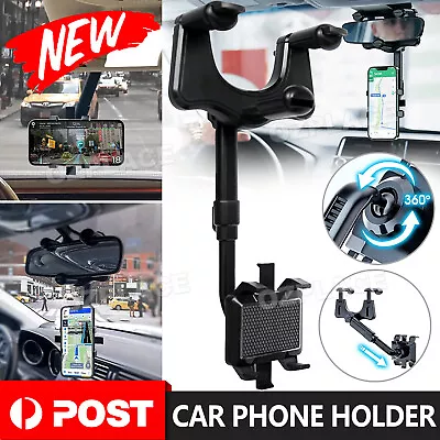 360° Rotation Car Truck Phone Holder Rearview Mirror Mount For Mobile Phone GPS • $10.75