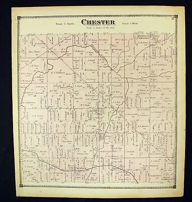 1873 Plat Map Chester Township Eaton County Michigan Original Antique • $22.50