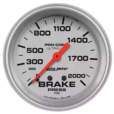 AutoMeter Gauge Brake Pressure 2-5/8in. 2000PSI Mechanical Ultra-Lite • $166.49