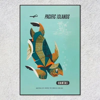 Pacific Islands By Qantas Vintage Art Poster Print. Great Home/Shop Decor • $46.68