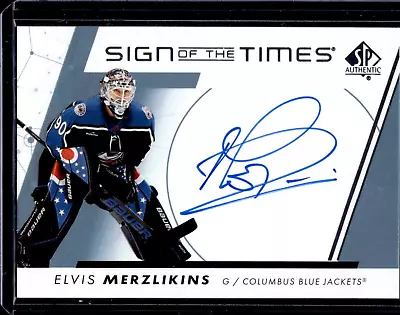 2022-23 SP Authentic Hockey Elvis Merzlikins #SOTT-EM Sign Of The Times Auto • $5.99