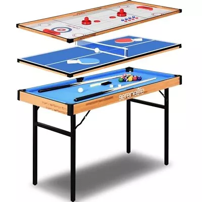 SereneLife 4 In 1 Multi-Function Game Table Pingpong Hockey Steady Pool Table • $209.99