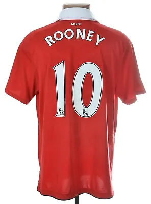 Manchester United 2010/2011 Home Football Shirt Nike L #10 Rooney • $49.99