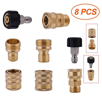 2/8 Pcs Pressure Washer Adapter Set M22 3/8  Quick Connect For Power Washer Hose • $20.85