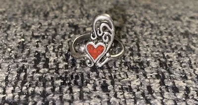 Vintage G&S Coral Swirl Heart Ring • $10