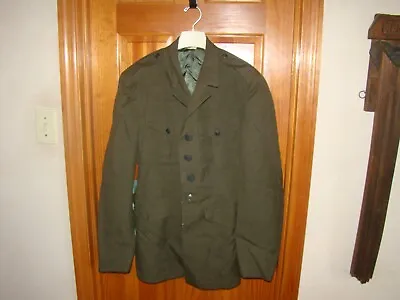 Vintage USMC US Marine Wool Dress Cargo Service Jacket Military Coat 44 L W/Belt • $16