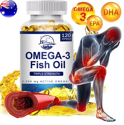 2500mg Omega-3 Fish Oil Capsules 3xStrength EPA DHA Highest Potency Blood Health • $66.99