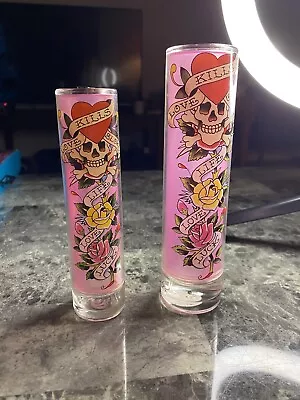 Ed Hardy  Love Kills Slowly  Empty Perfume Bottles 3.4 & 1.7 Fl Oz 2008 Bottle • $34