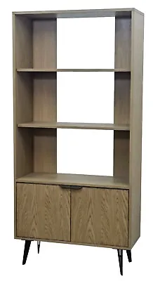 Ercol Tall Shelving Unit In Smoked Oak & Metal  W87 D36 H182 RRP £1175 • £500