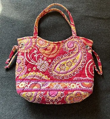 Vera Bradley RASPBERRY FIZZ Sherry Purse Handbag Red Pink Floral Paisley Retired • $9.99