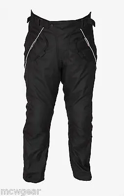 MCW Gear Mens Motorcycle Motorbike Black Camo Textile CE Armoured Pants Trousers • £31.49