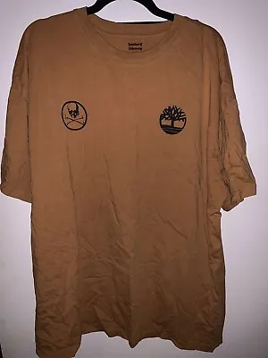 MASTERMIND JAPAN Timberland Logo Print T Shirt Camel Size XL • $73.59