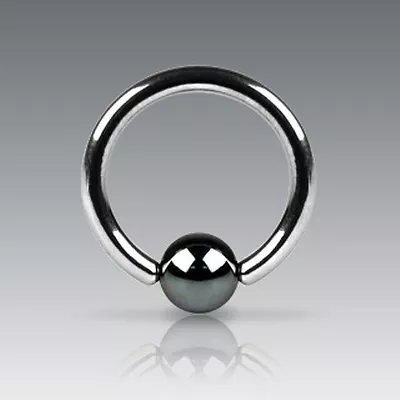 Hematite Plated CBR Captive Bead Ring - Various Sizes Available • £2.79