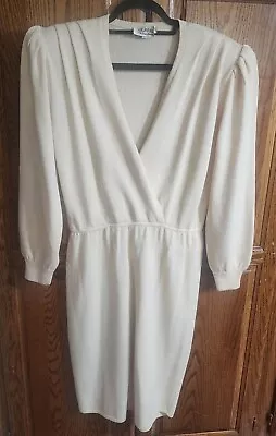 Vintage St John Knits Dress Ivory Sz L • $55
