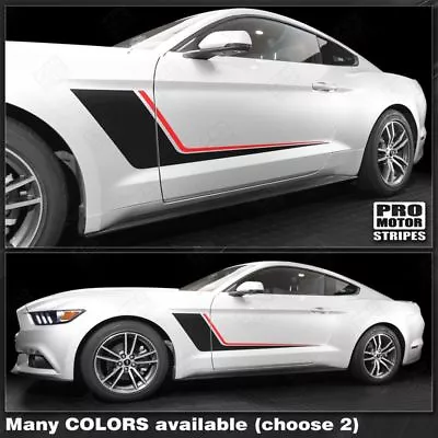 Ford Mustang 2005-2023 Duo Color Side Accent Stripes Decals (Choose Color) • $100.32