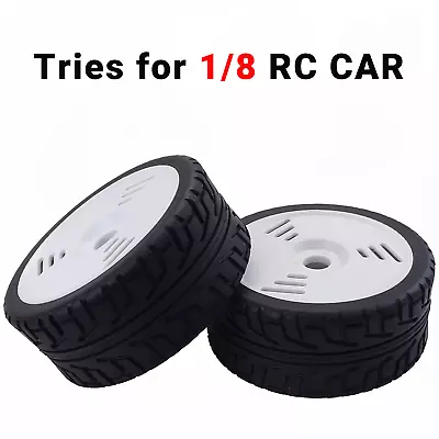 Flat Running Plate Wheels Tires 17mm Hub For 1/8 RC On-road Car White (2pcs） • $18.99