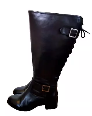 JOE BROWNS Long Riding Style Boots. UK 8 EEE. EU 41. Black. Lovely Design. Vgc • £34.99