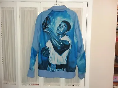 $300 • Buy Muhammad Ali Adidas Dedication RARE Sample Jacket Blue Medium Oil Painting 