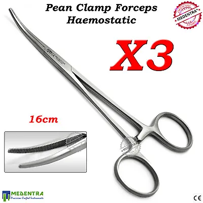 Rochester Pean Artery Forceps Plucking Dog Cat Pets Ear Hair Removal Pliers 3Pcs • £16.31