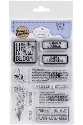 Elizabeth Craft Designs 4in X 6in Stamp Set Home & Nature | Set Of 11 • £9.99