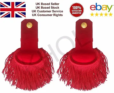 Red Silk Epaulettes Shoulder Epaulettes With Fringe Marching Band Epaulette • $32.31