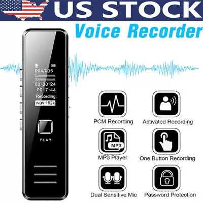 Voice Activate Mini Spy Digital Sound Audio Recorder Dictaphone MP3 Player US • $15.98