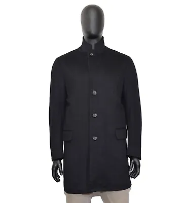 Perfect RRP3500$ Men's Canali Coat 54IT 44US Black 100% Cashmere Zilli • $465