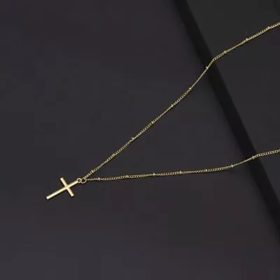 Fashion Gold Silver Plated Cross Pendant Necklace Chain Women Men Party Jewelry • $1.38