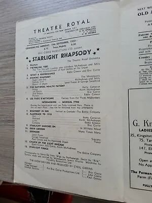 Variety Theatre Programme 1950portsmouth Theatre Royalstarlight Rhapsody • £8