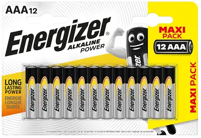 Energizer AAA Batteries Alkaline Power Maxi Pack LR6 LR03 MN1500 LONG EXPIRY • £5.48