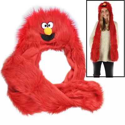 Skiing Faux Fur Elmo Monster Cosplay Party Animal Costume Hood Glove Hat RED • $8.45