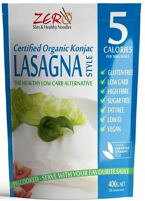 Organic Konjac Lasagna Sheets BULK BUY! From $3 P/pk 400g. ZERO NOODLES Brand • $54.88