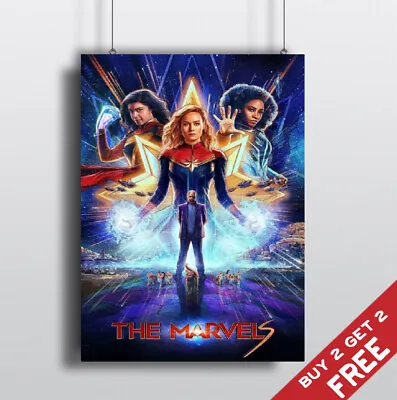 The Marvels : Movie Poster A3 A4 A5 Size Exclusive Cinematic Film Art Print • £2.19