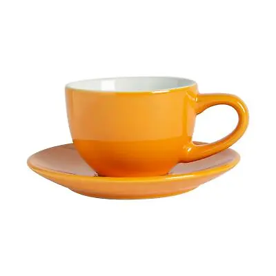 £7.99 • Buy Espresso Cup & Saucer Set Porcelain Coffee Cafe Macchiato Cups 90ml Yellow