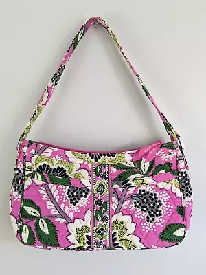 Vera Bradley Cassidy Purse Shoulder Handbag Priscilla Pink Green Floral Baguette • $29.99