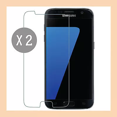 2 X Tough Tempered Glass Screen Protector Film For Samsung Galaxy S7 + S7 Edge • $7.95