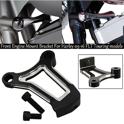 Black Motorcycle Front Engine Mount Bracket For Harley Road Glide Ultra FLTRU US • $17.98