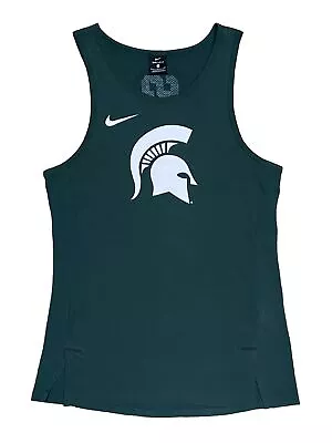 Nike Michigan State T Shirt Tank Top S Green Spartans Dri Fit MSU Top • $13.99