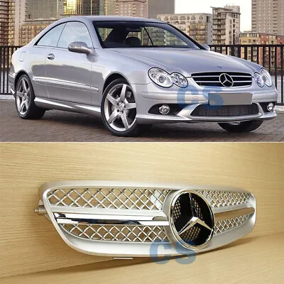 04-09 For Benz W209 CLK-Class Chrome Star Silver Front Grille Convertible 2-Door • $170.43