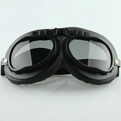 Retro Pilot Aviator Goggles Vintage Motorcycle Racer Steam Punk Eyewear (Clear) • $17.95