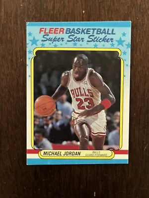 1988-89 Fleer Basketball Michael Jordan Super Star Sticker #7  Chicago Bulls HOF • $16.99