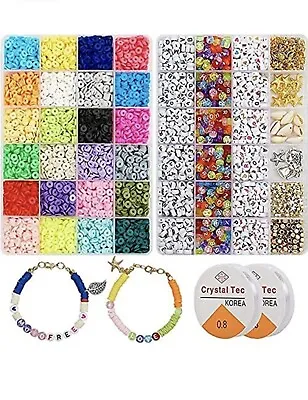 £13.99 • Buy Jabong 6000 Pcs Clay Beads For Bracelets Making Kit, 900 Pcs Alphabet Letter .