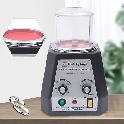Magnetic Tumbler Jewelry Polisher Machine Finisher 100mm 4 Speed Time Control US • $139