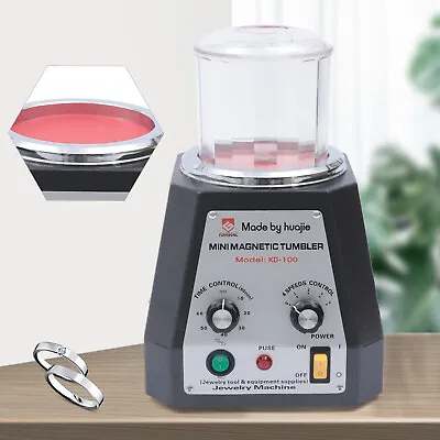 Mini Polishing Polish Machine Magnetic Tumbler 100mm Jewelry Polisher Diamond • $153