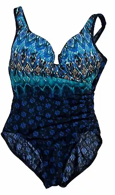 MIRACLESUIT One Piece Swim Suit Women's Size 16 Escape Sunset Underwire Swimsuit • $45