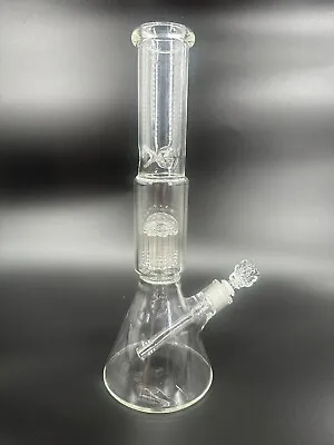 16   Heavy Duty Clear Glass Bongs Smoking Glass Water Pipe With 14mm Skull Bowl • $39.99