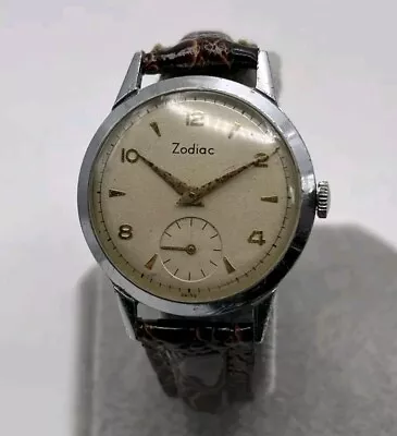 Vintage Zodiac Mens Wrist Watch Manual 33mm • £4.60